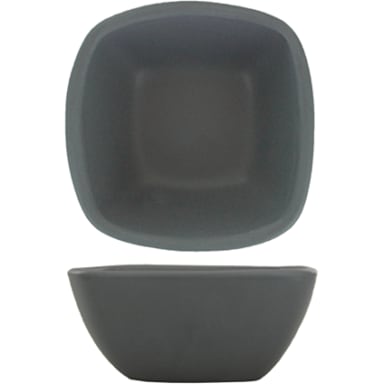 Int'l Tableware QP-31-MG Quad Matte Grey 6 oz Sq Fruit Dish