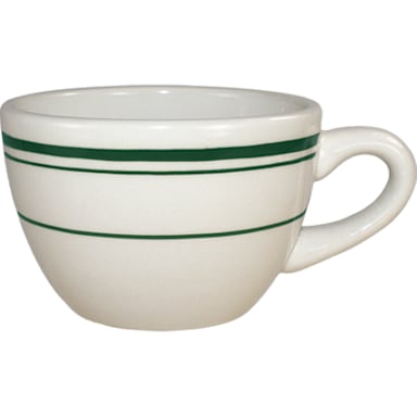 Int'l Tableware VE-37 Verona American White/Green 8 oz. Cup
