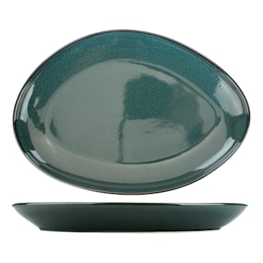 Int'l Tableware LU-118-MI Luna Blue 11.5 x 8 Oval Platter