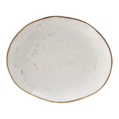 Tuxton China GGA-023 Artisan Geode Agave 12.25 x 11 Platter