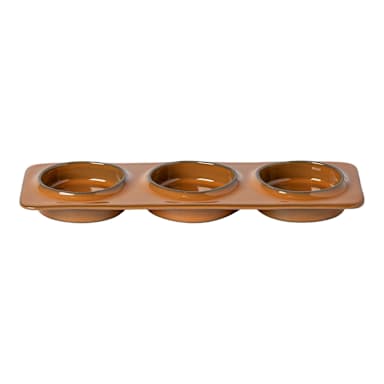 Costa Nova 1ABD281E-CAR Caramel Slate Rectangle 3 Sect. Tray - 2 / CS