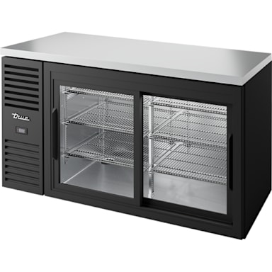 True Premier Bar TBR60-RISZ1-L-B-11-1 Blk 2-Door 60 in Back Bar Cooler
