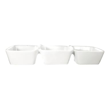 International Tableware EL-333 Elite 3-Cmpt Square 10 oz Bowl - 6 / CS