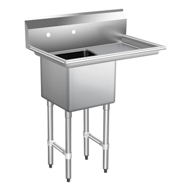 16G R18 18 x 18 x 14 1-Compartment Sink Kit with Legs