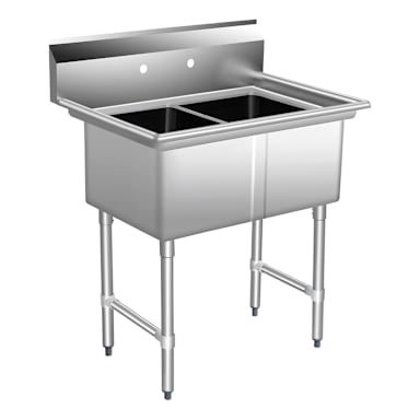 16G 304 16 x 20 x 14 2-Compartment Sink Kit with Legs