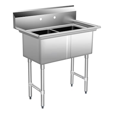 16G 304 18 x 18 x 14 2-Compartment Sink Kit with Legs