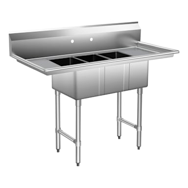 16G Lr18 16 x 20 x 14 3-Compartment Sink Kit with Legs
