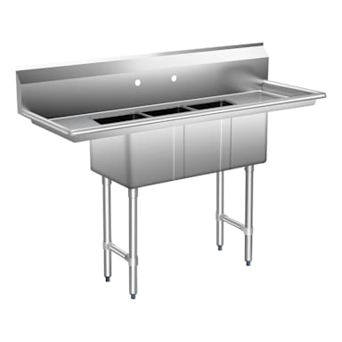 16G Lr18 18 x 18 x 14 3-Compartment Sink Kit with Legs