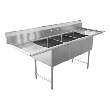 16G Lr18 18 x 24 x 14 3-Compartment Sink Kit with Legs