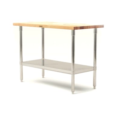 John Boos JNS09 Wood Top 48" x 30" Work Table w/ Undershelf