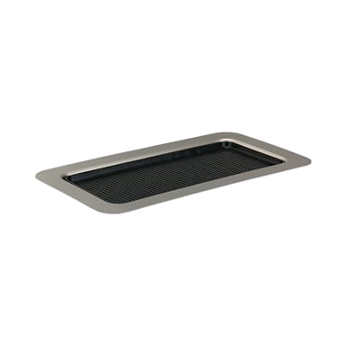 Service Ideas TR137RI S/S & Black 13.5" x 7.5" Cocktail Tray