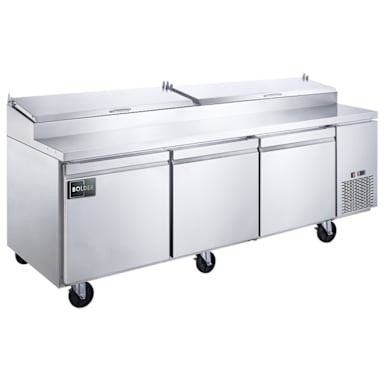 Bolder 3-Door 90" Refrigerated Pizza Prep Table