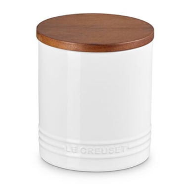 Le Creuset 70819210010000 White 1.2 quart Canister w/ Wood Lid