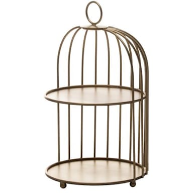 Fortessa CAKE2T.55947A Gold Finish Birdcage 2 Tier Cake Stand