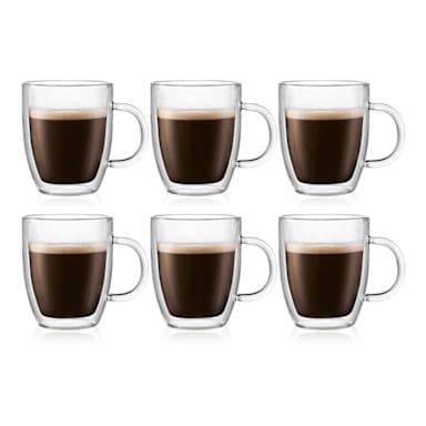 Bodum USA 10604-10-6US Bistro Double Wall 10 ounce Glass Mug - 6 / CS