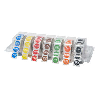 DayMark I132153 DuraMark Label Dispenser w/ 0.75 in. Round Day Labels