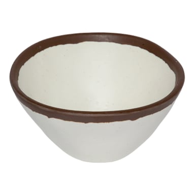 G.E.T. B-81-CRM Pottery Market Cream / Brown 8 ounce Bowl