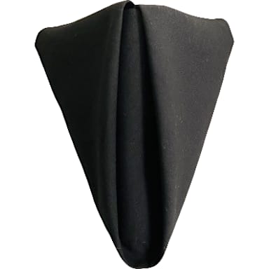 Darling Foodservice Black Spun Polyester 20 x 20" Napkin - Dozen