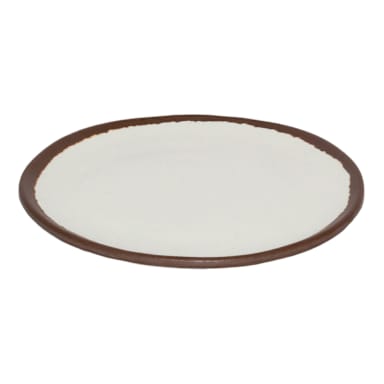 G.E.T. P-90-CRM Pottery Market Cream / Brown 9" Plate - Dozen