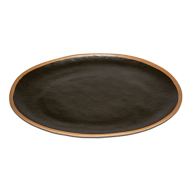 G.E.T. P-183-BR Pottery Market Brown 18 x 13 in Oval Platter - 3 / CS