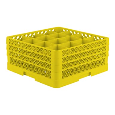 Vollrath TR8DDD-08 Yellow 16 Cmpt Glass Rack with 3 Extenders