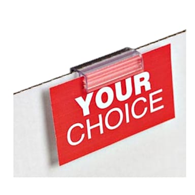 Darling Foodservice Clear Gripper 1.5 in. Dbl J Sign Holder