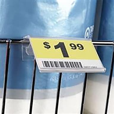 Darling Foodservice Clr PVC 1.25 in Tag Holder f/ Wire Basket