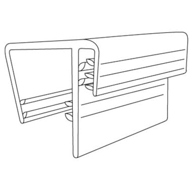Darling Foodservice Clr PVC Gripper Flush 1.5 in Sign Holder