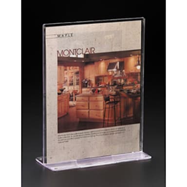 Darling Foodservice Clear T-Style 4 x 6"H Sign Holder - 5 / BG