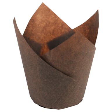 Hoffmaster 611119 Brown 4" Tulip Baking Cup