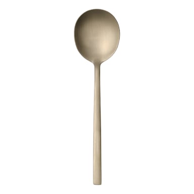 Libbey - Formerly World Tableware 763 016 Elexa Gld Satin Or 7 in Bouillon Spoon - Dozen