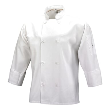 Mercer Culinary M60010WH1X 1X White Long Sleeve Chef Coat