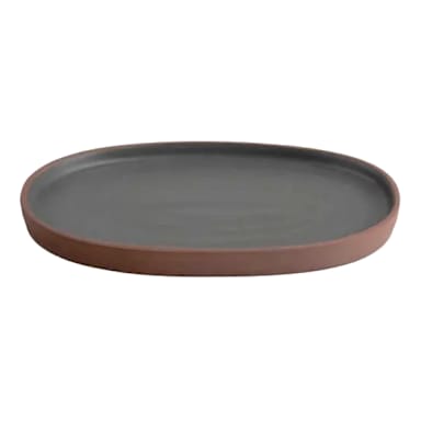 ARC Cardinal FP758 Terra Grey 9.5" x 6.5" Oval Tray - 4 / CS