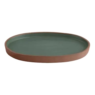 ARC Cardinal FP750 Terra Green 7.5 x 5.25" Oval Tray - 4 / CS
