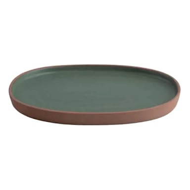 ARC Cardinal FP751 Terra Green 9.5 x 6.5" Oval Tray - 4 / CS
