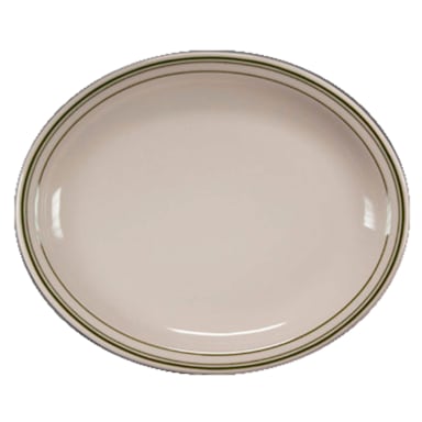Homer Laughlin HL2621 Green Band 12.3 x 10 in. Oval Platter