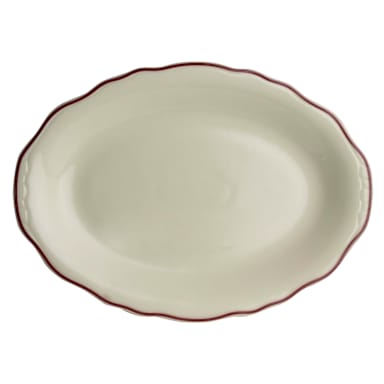 Homer Laughlin HL5270866 Maroon 12.6 in. Scalloped Platter