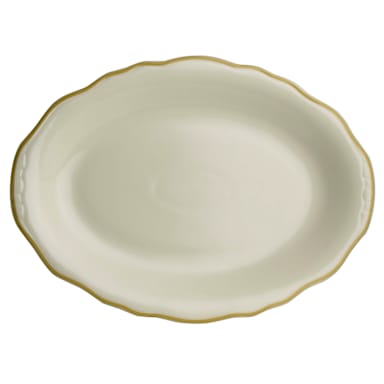 Homer Laughlin HL5270828 Old Gold 12.6 in. Scalloped Platter