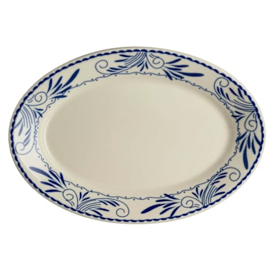 Homer Laughlin HL15741008 Blue Mex 13.5 x 9.25 Oval Platter