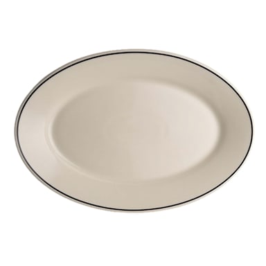Homer Laughlin HL1581743 Black Line 15.6 x 11.3 Oval Platter
