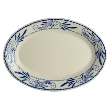 Homer Laughlin HL15441008 Blue Mex 10.5 x 7.25 Oval Platter