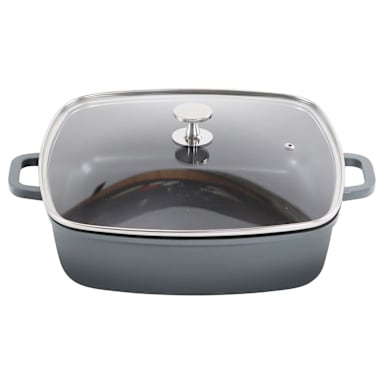 AluChef AP282812 Gray Square 5.25 quart Casserole Dish w/ Lid - 4 / CS