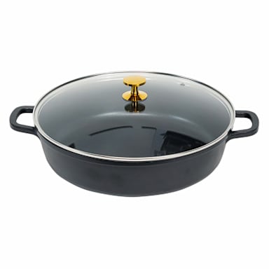 AluChef AP320011G 6 quart Casserole Dish w/ Lid and Gold Knob - 4 / CS