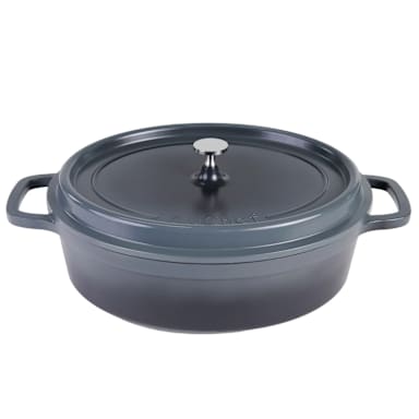 AluChef AP352912 Gray Oval 8 quart Roaster w/ S/S Knob - 4 / CS