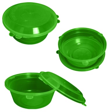 Agreenozzi O-FNK-RD-LG-G Green Reusable 24 oz Bowl with Lid