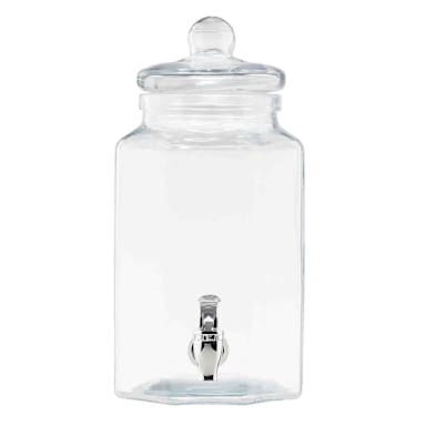 TableCraft 12998 Glass Octagon 1 Gallon Beverage Dispenser
