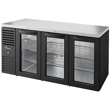 True TBR72-RISZ1-L-B-GGG-1 Glass 3-Section 72" Back Bar Cooler