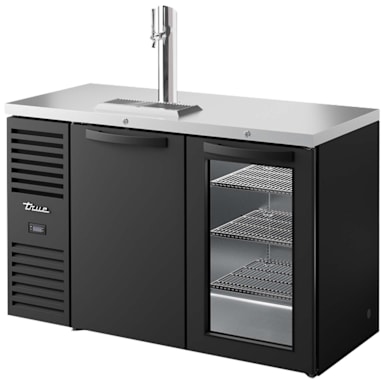 True TDR52-RISZ1-L-B-SG-1 Solid/Glass 3-Sect 52" Draft Bar Cooler