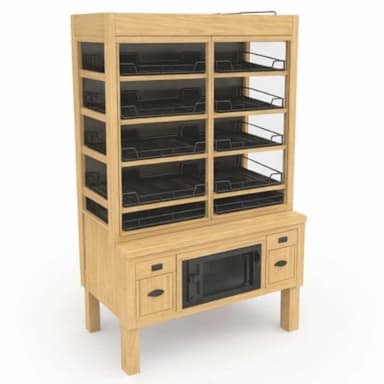 Marco BSS-001 OAK Glass Self Serve Bagel Upright Display