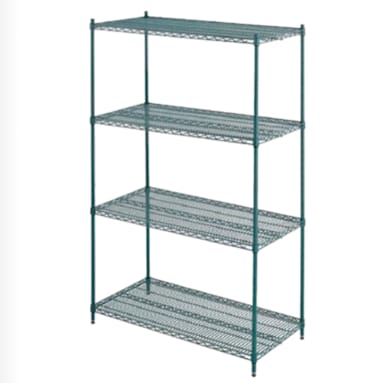 American Table and Seating MET-GS2472-4 Green Wire 72 x 24 4 Shelf Unit